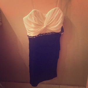 White and black dress